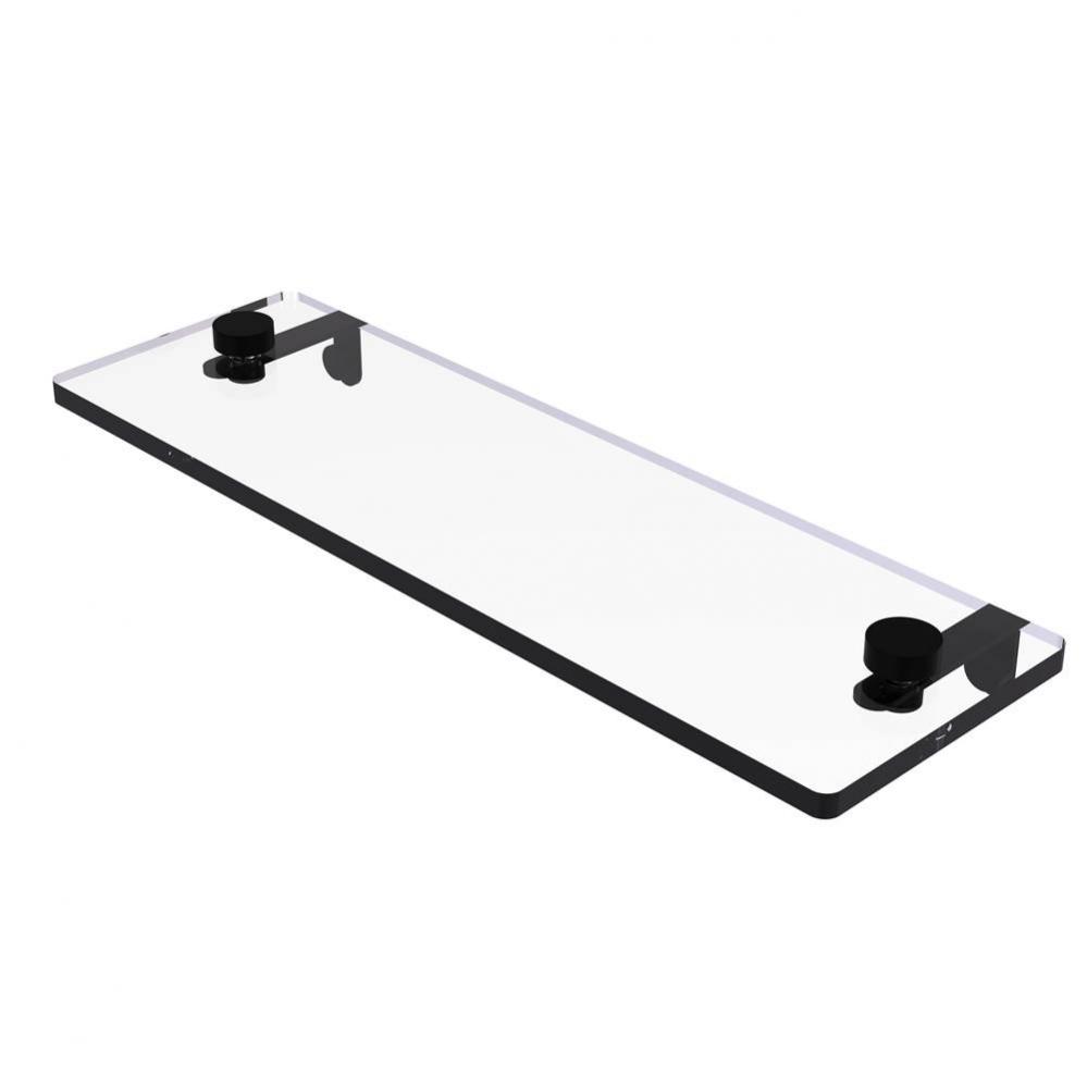 16 Inch Glass Vanity Shelf with Beveled Edges