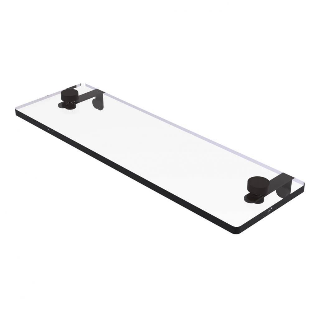 16 Inch Glass Vanity Shelf with Beveled Edges