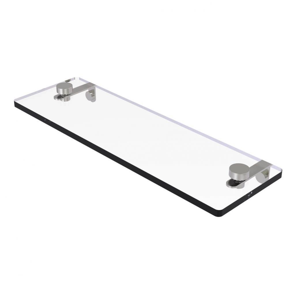 16 Inch Glass Vanity Shelf with Beveled Edges