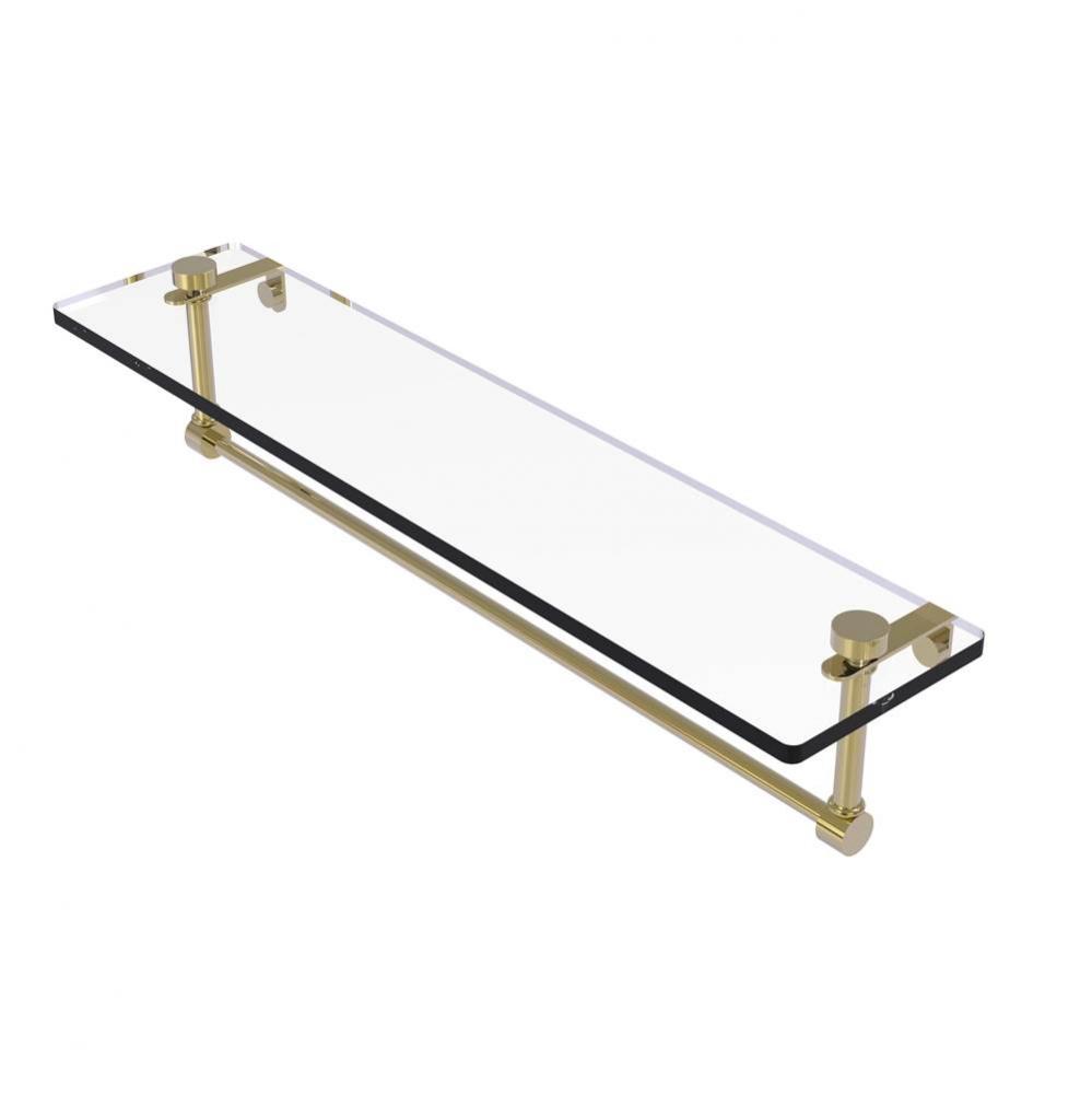 22 Inch Glass Vanity Shelf with Integrated Towel Bar