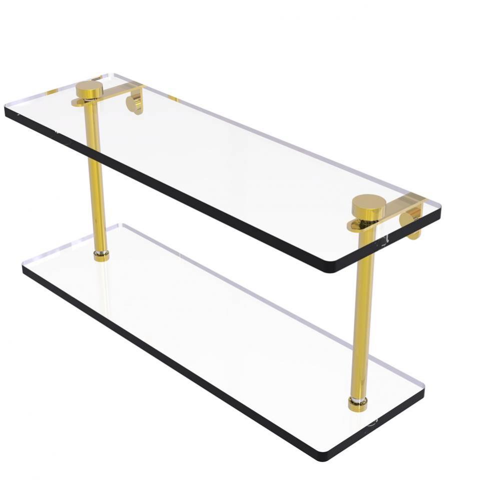 16 Inch Two Tiered Glass Shelf