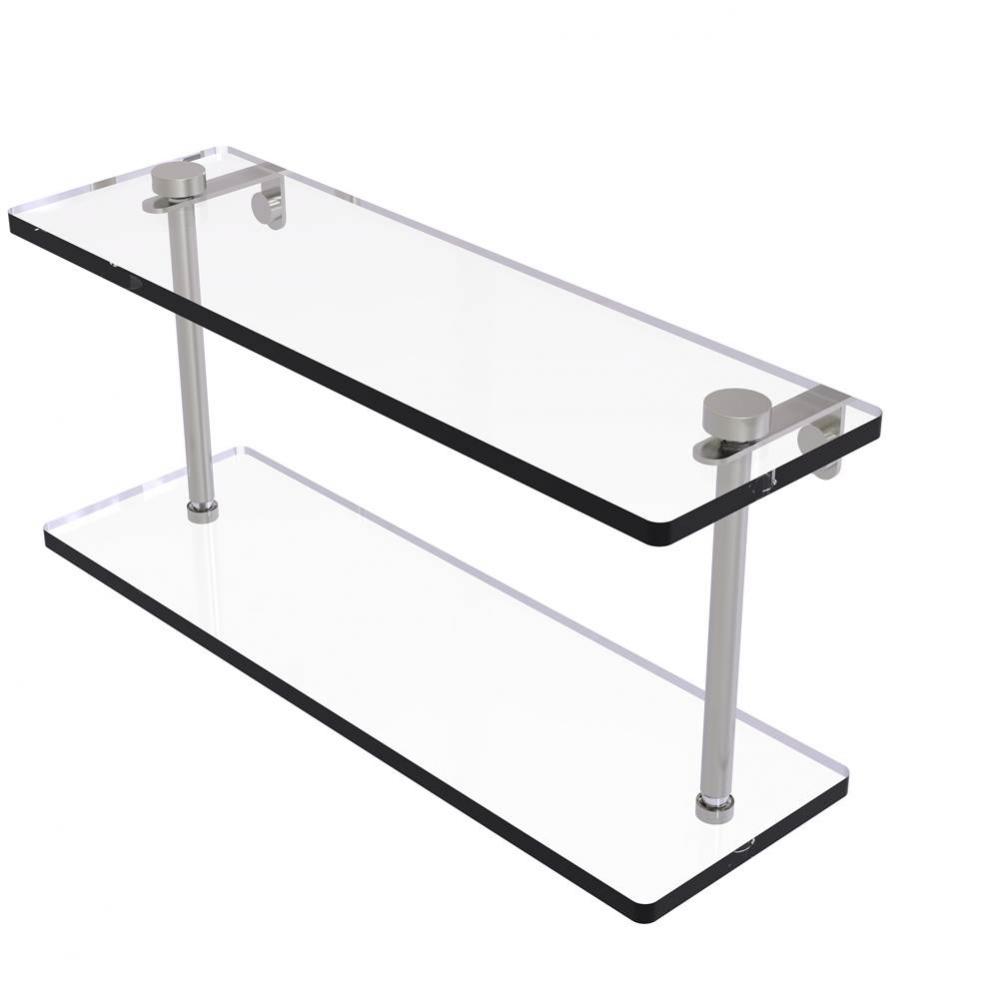 16 Inch Two Tiered Glass Shelf
