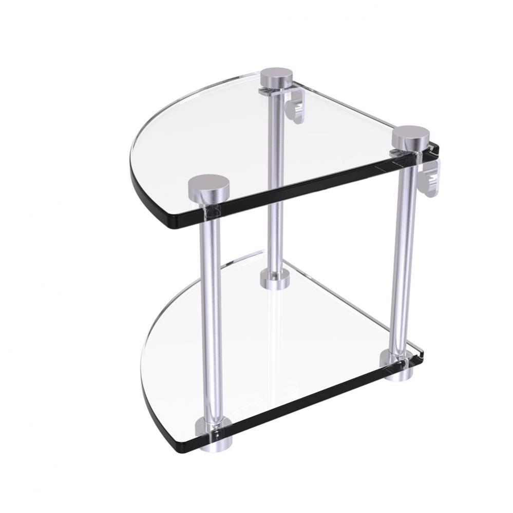 Two Tier Corner Glass Shelf