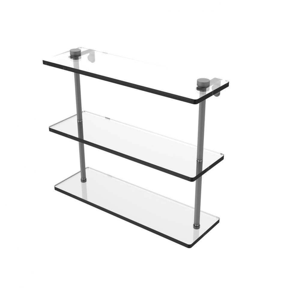 16 Inch Triple Tiered Glass Shelf