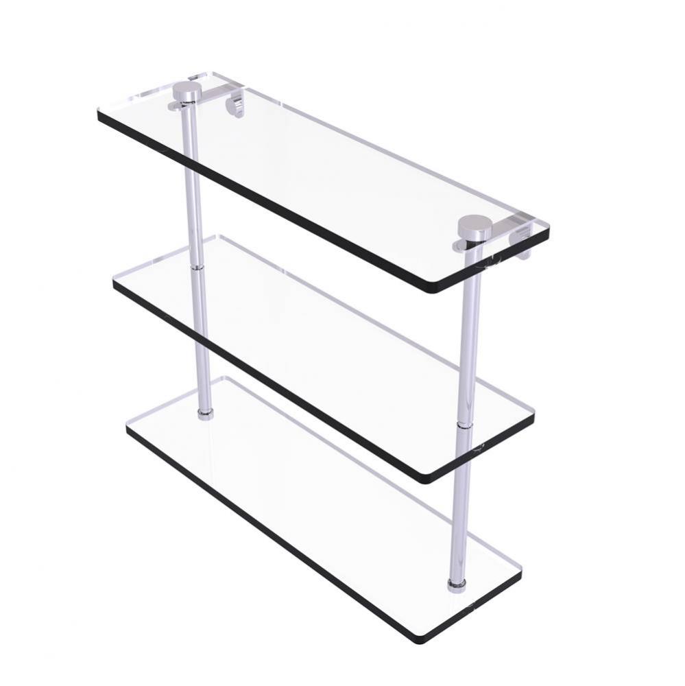 16 Inch Triple Tiered Glass Shelf