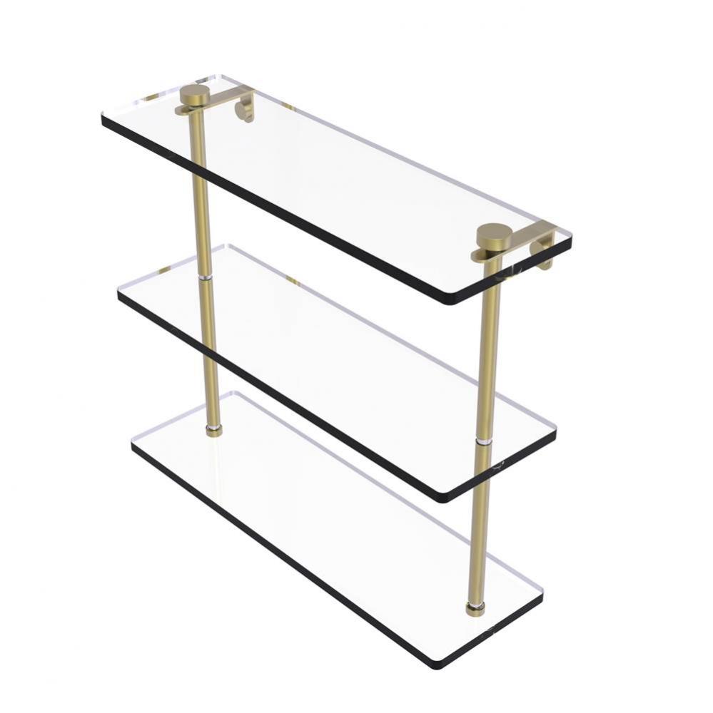 16 Inch Triple Tiered Glass Shelf