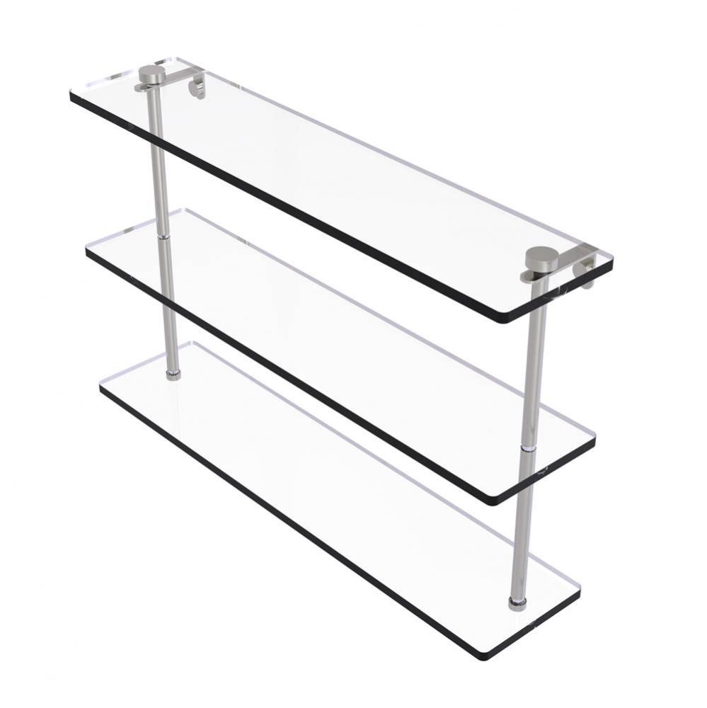 22 Inch Triple Tiered Glass Shelf