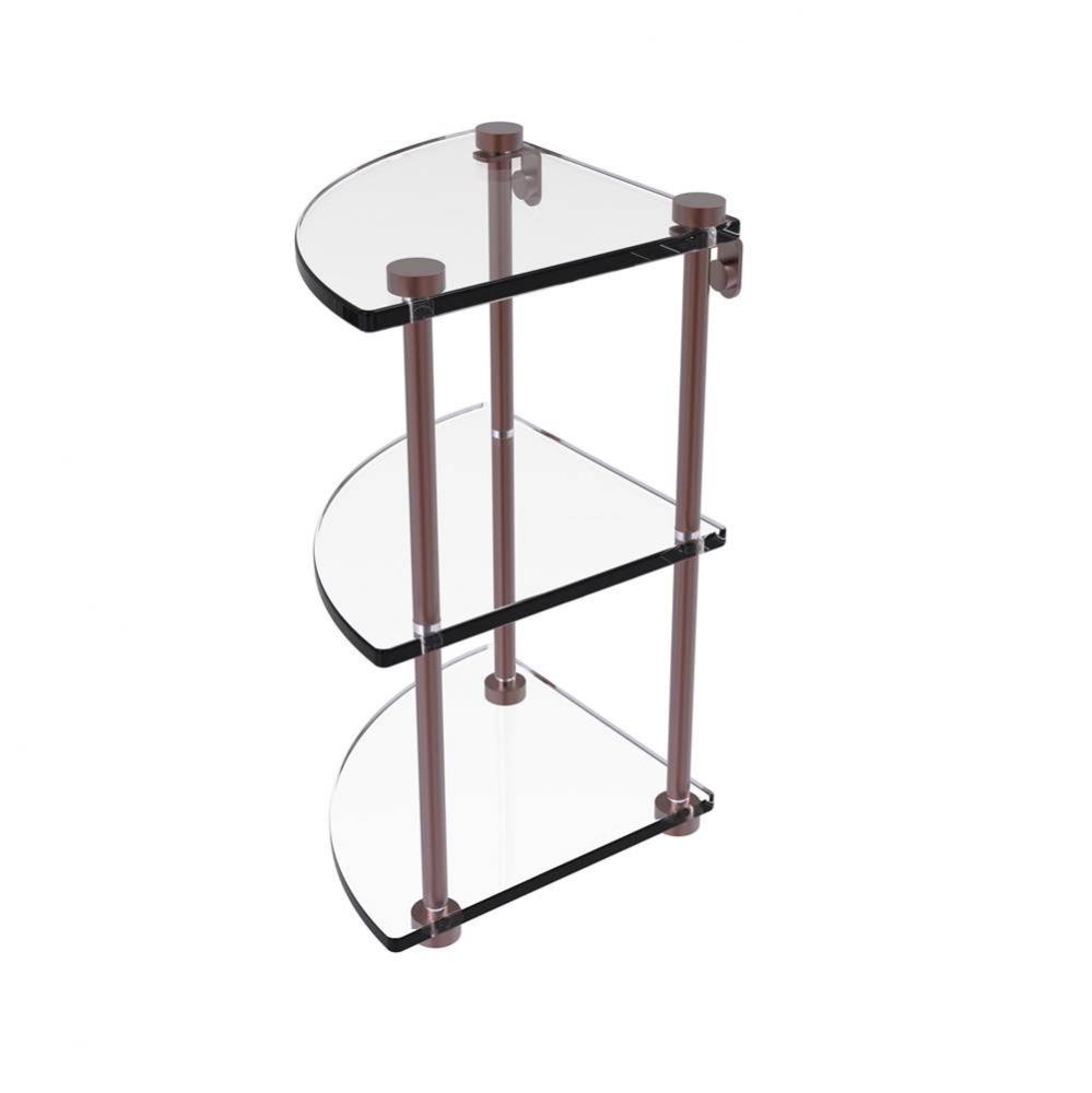 Three Tier Corner Glass Shelf