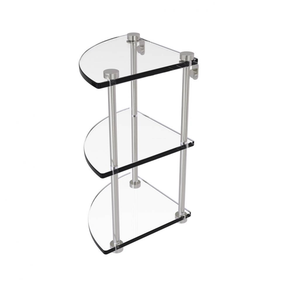 Three Tier Corner Glass Shelf