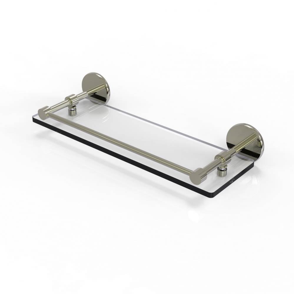 16 Inch Tempered Glass Shelf with Gallery Rail