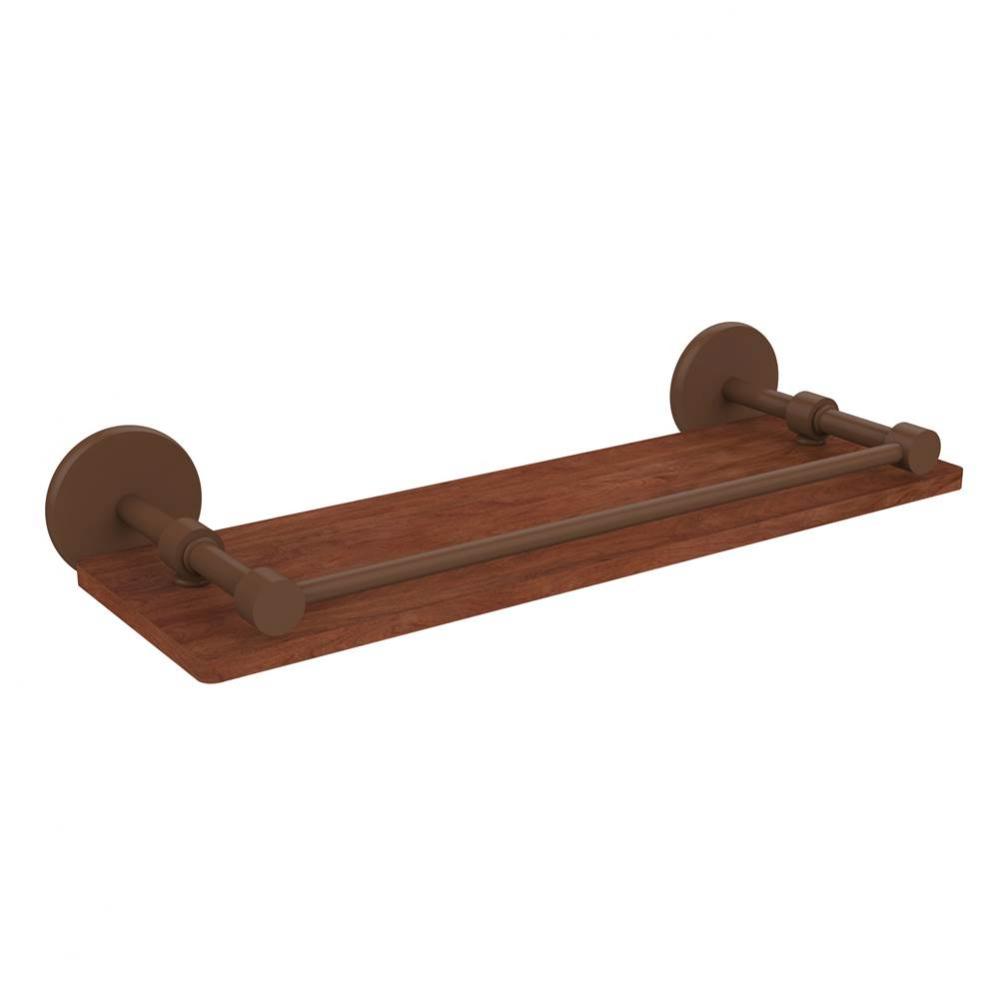 Prestige Skyline Collection 16 Inch Solid IPE Ironwood Shelf with Gallery Rail