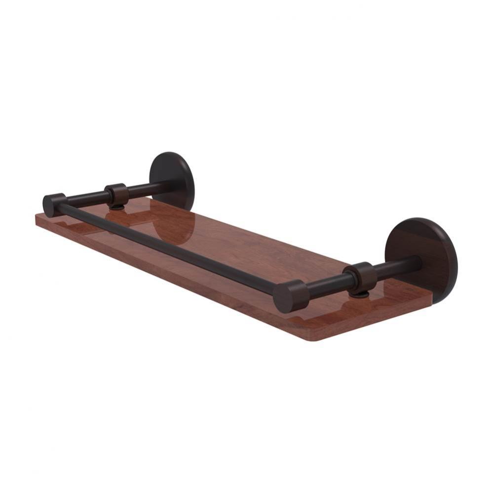 Prestige Skyline Collection 16 Inch Solid IPE Ironwood Shelf with Gallery Rail