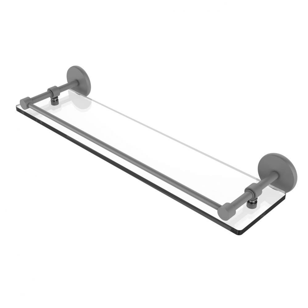 22 Inch Tempered Glass Shelf with Gallery Rail