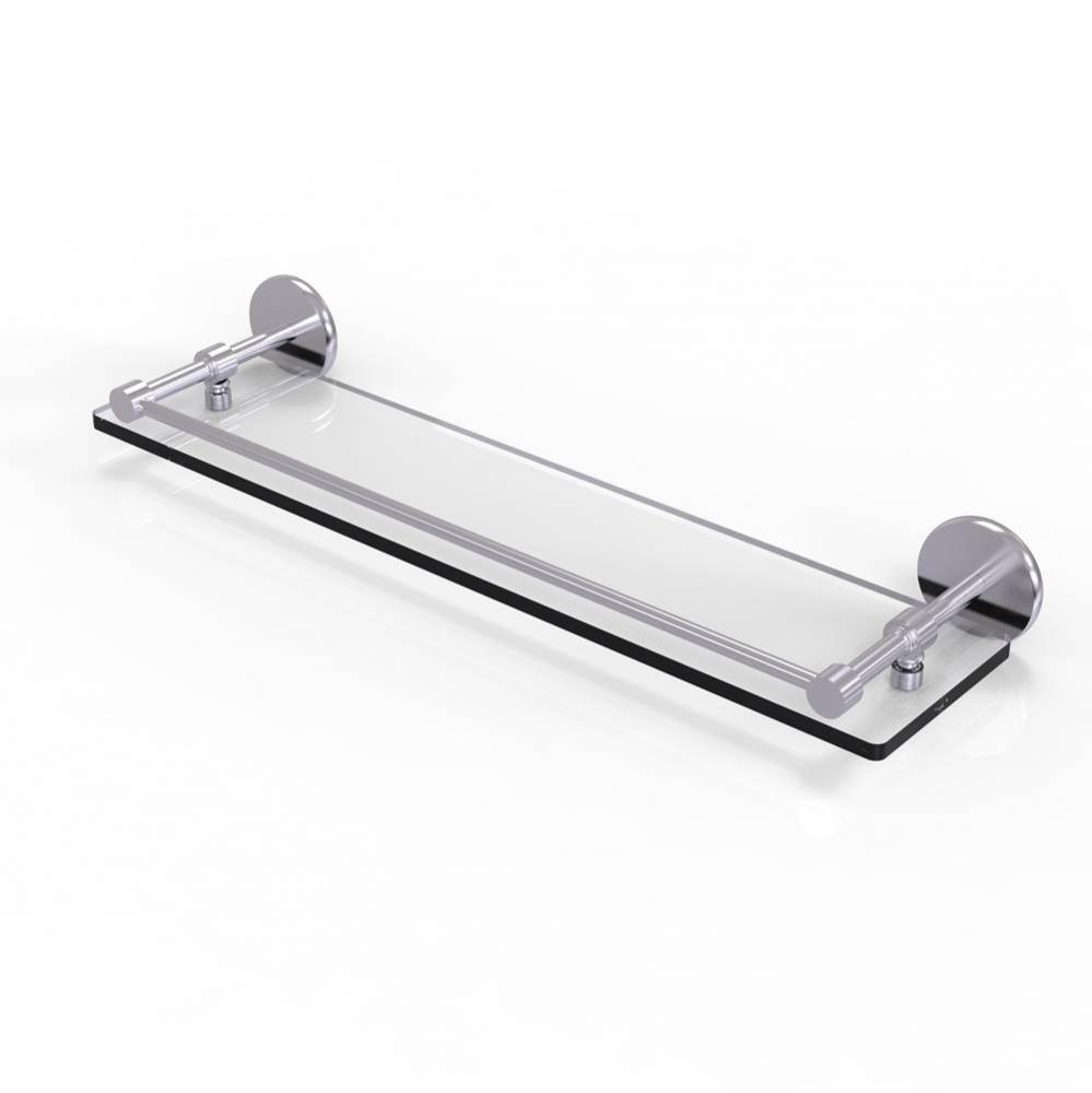 22 Inch Tempered Glass Shelf with Gallery Rail