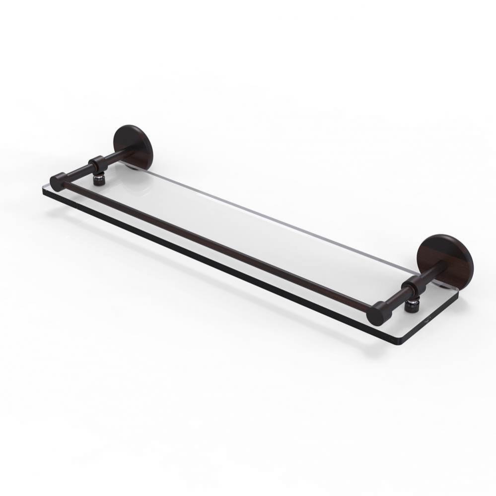 22 Inch Tempered Glass Shelf with Gallery Rail