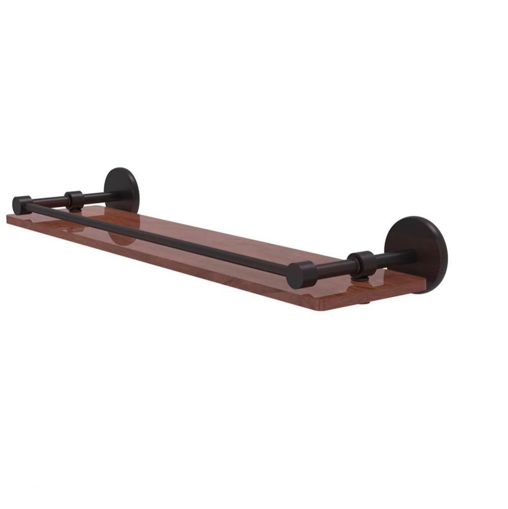 Prestige Skyline Collection 22 Inch Solid IPE Ironwood Shelf with Gallery Rail