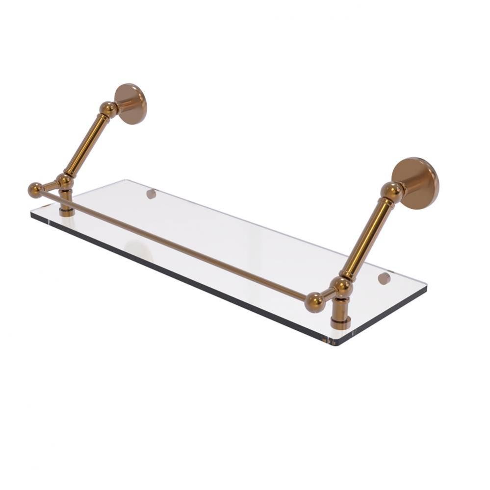 Prestige Skyline 24 Inch Floating Glass Shelf with Gallery Rail