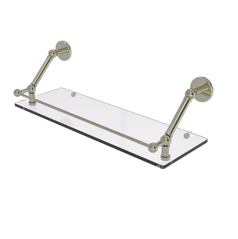 Prestige Skyline 24 Inch Floating Glass Shelf with Gallery Rail