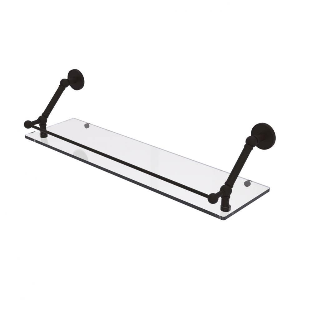 Prestige Skyline 30 Inch Floating Glass Shelf with Gallery Rail