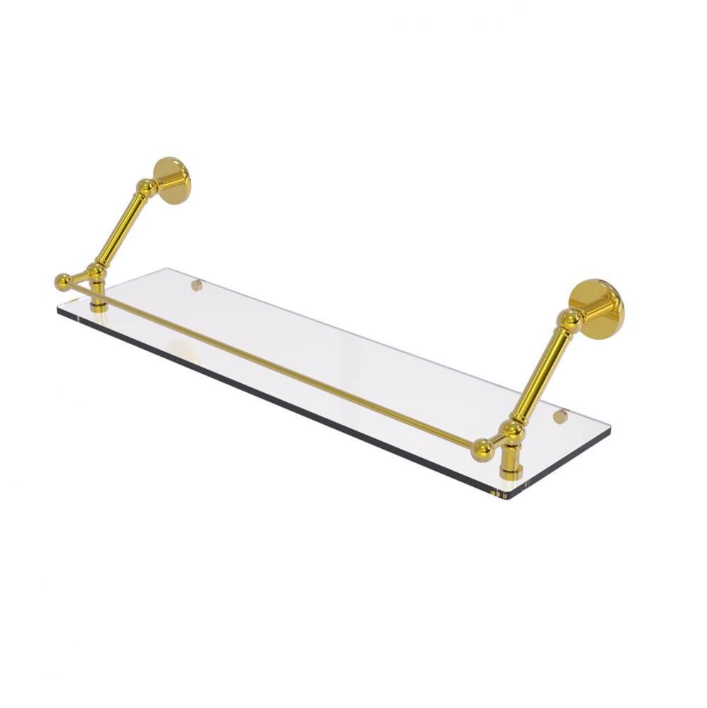 Prestige Skyline 30 Inch Floating Glass Shelf with Gallery Rail