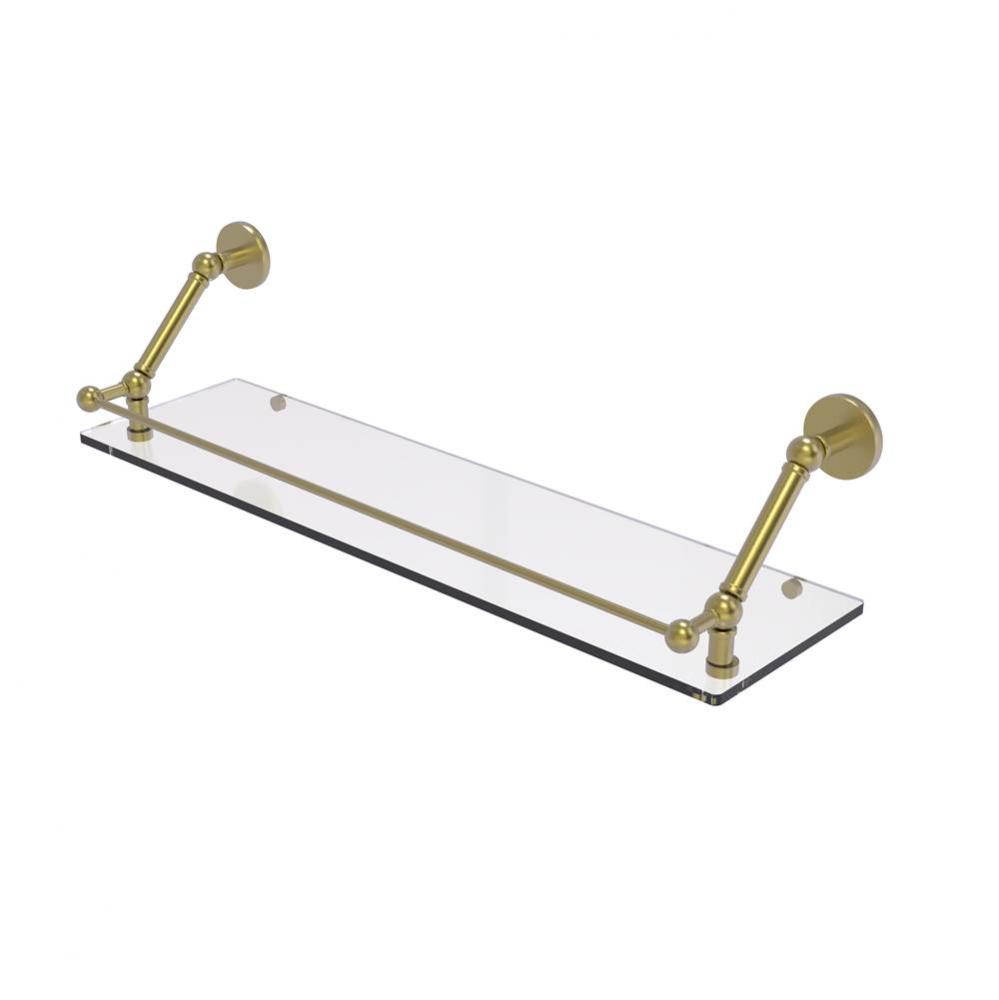 Prestige Skyline 30 Inch Floating Glass Shelf with Gallery Rail