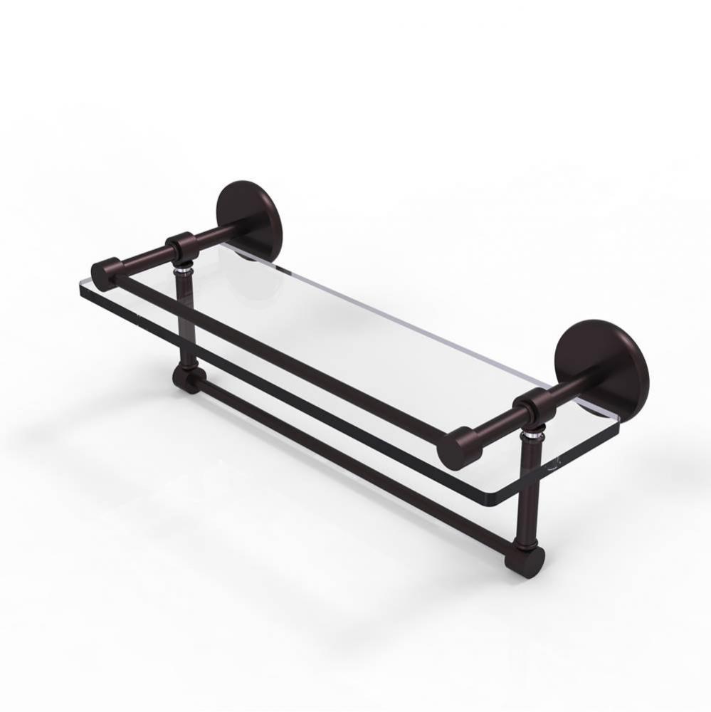 16 Inch Gallery Glass Shelf with Towel Bar