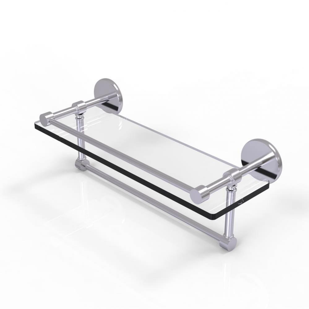 16 Inch Gallery Glass Shelf with Towel Bar