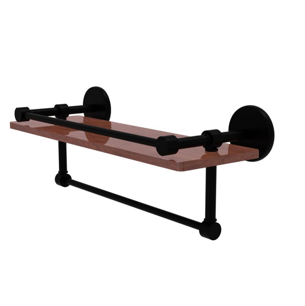 Prestige Skyline Collection 16 Inch IPE Ironwood Shelf with Gallery Rail and Towel Bar
