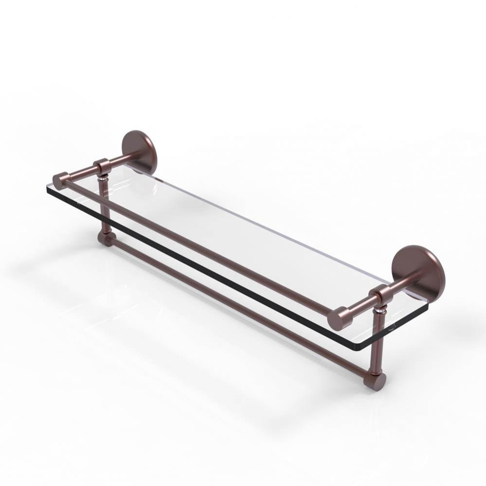 22 Inch Gallery Glass Shelf with Towel Bar