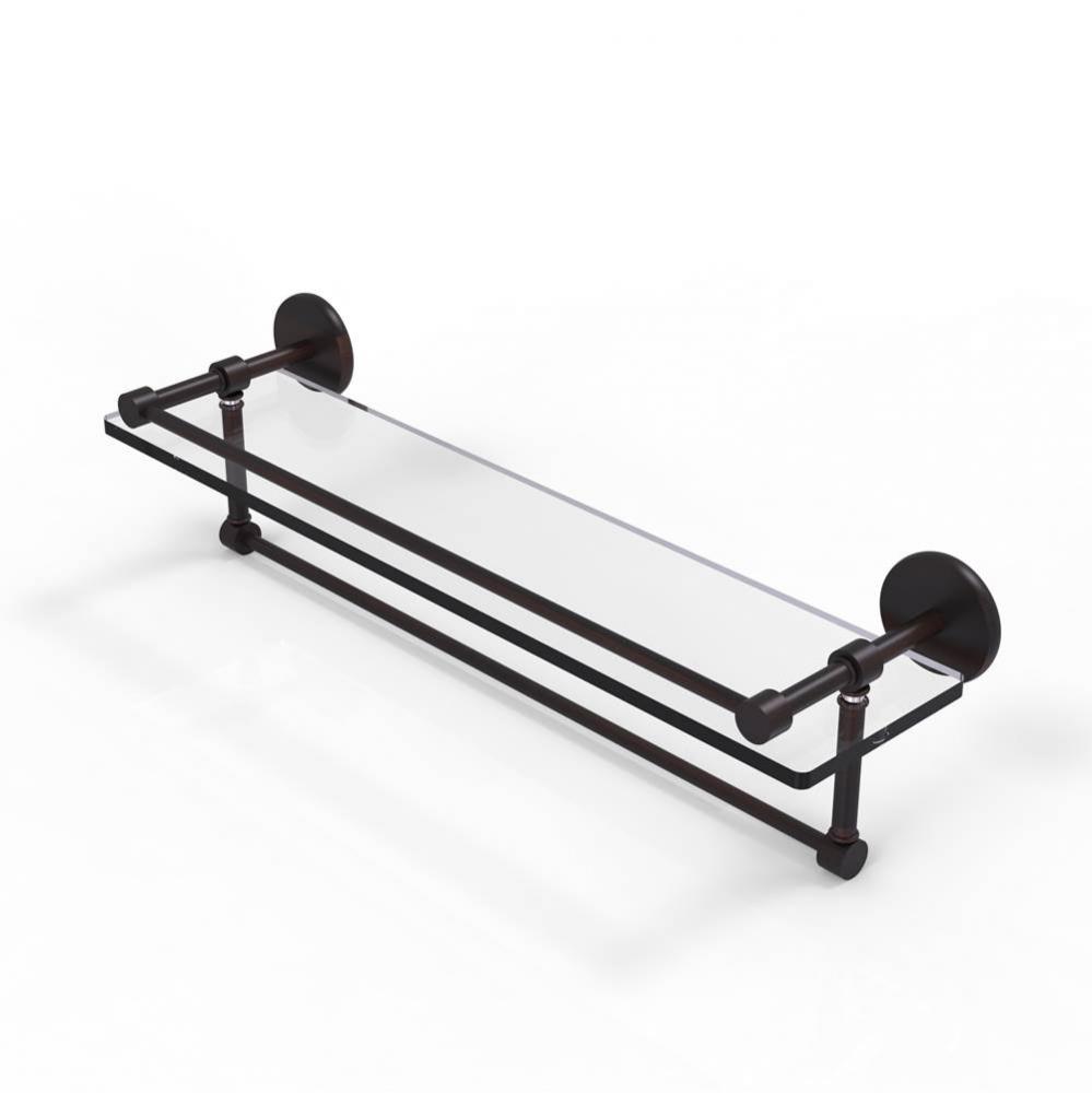 22 Inch Gallery Glass Shelf with Towel Bar