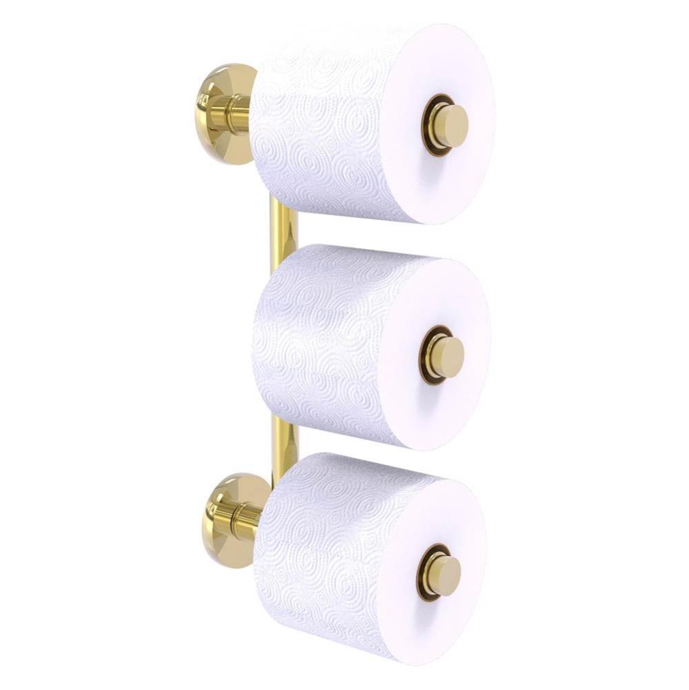 Prestige Skyline Collection 3 Roll Reserve Roll Toilet Paper Holder - Unlacquered Brass