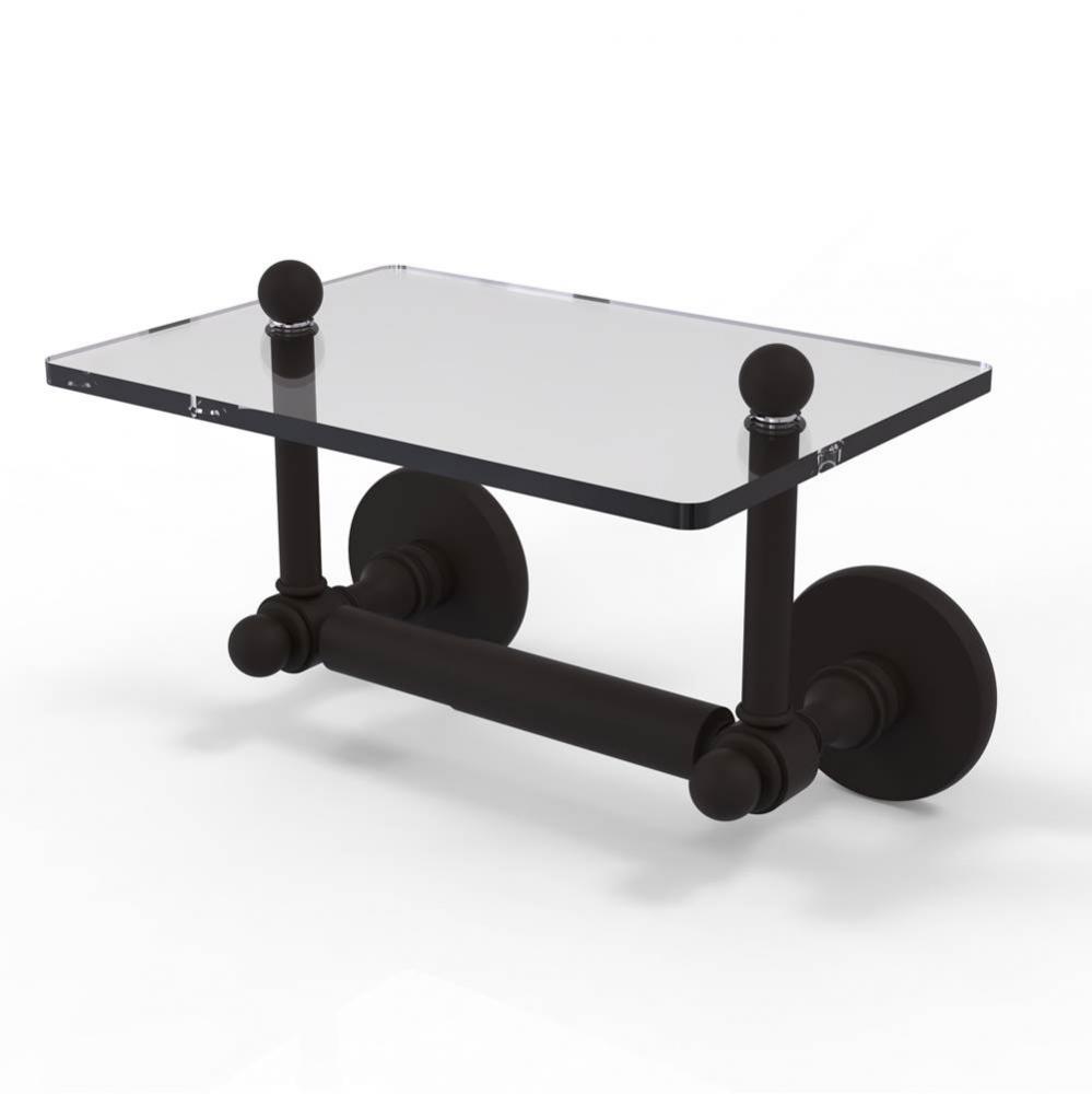 Prestige Skyline Collection Two Post Toilet Tissue Holder with Glass Shelf