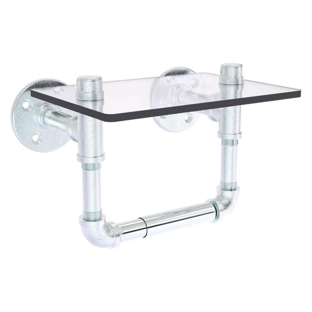 Pipeline Collection Toilet Tissue Holder with Glass Shelf - Polished Chrome