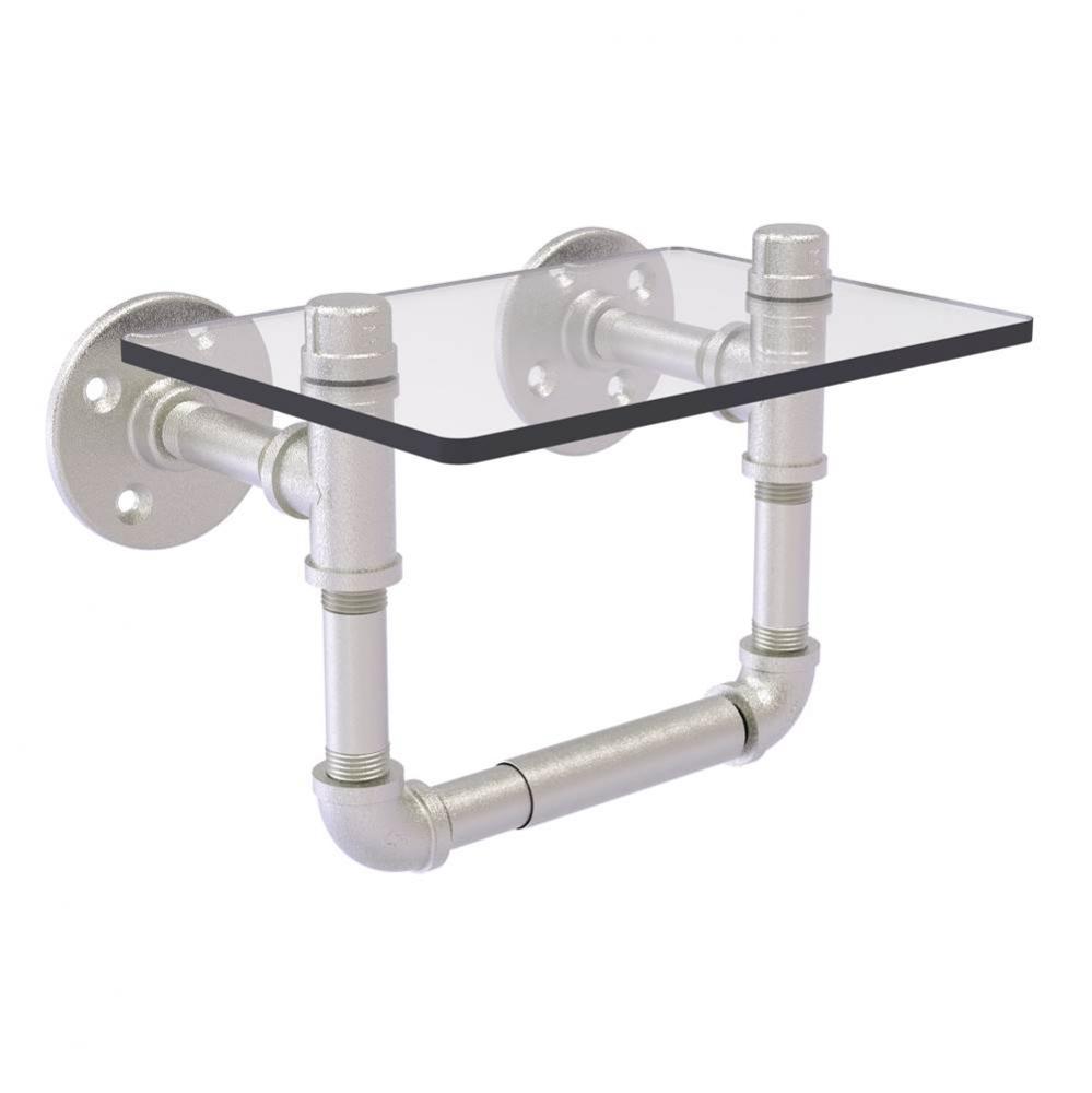 Pipeline Collection Toilet Tissue Holder with Glass Shelf