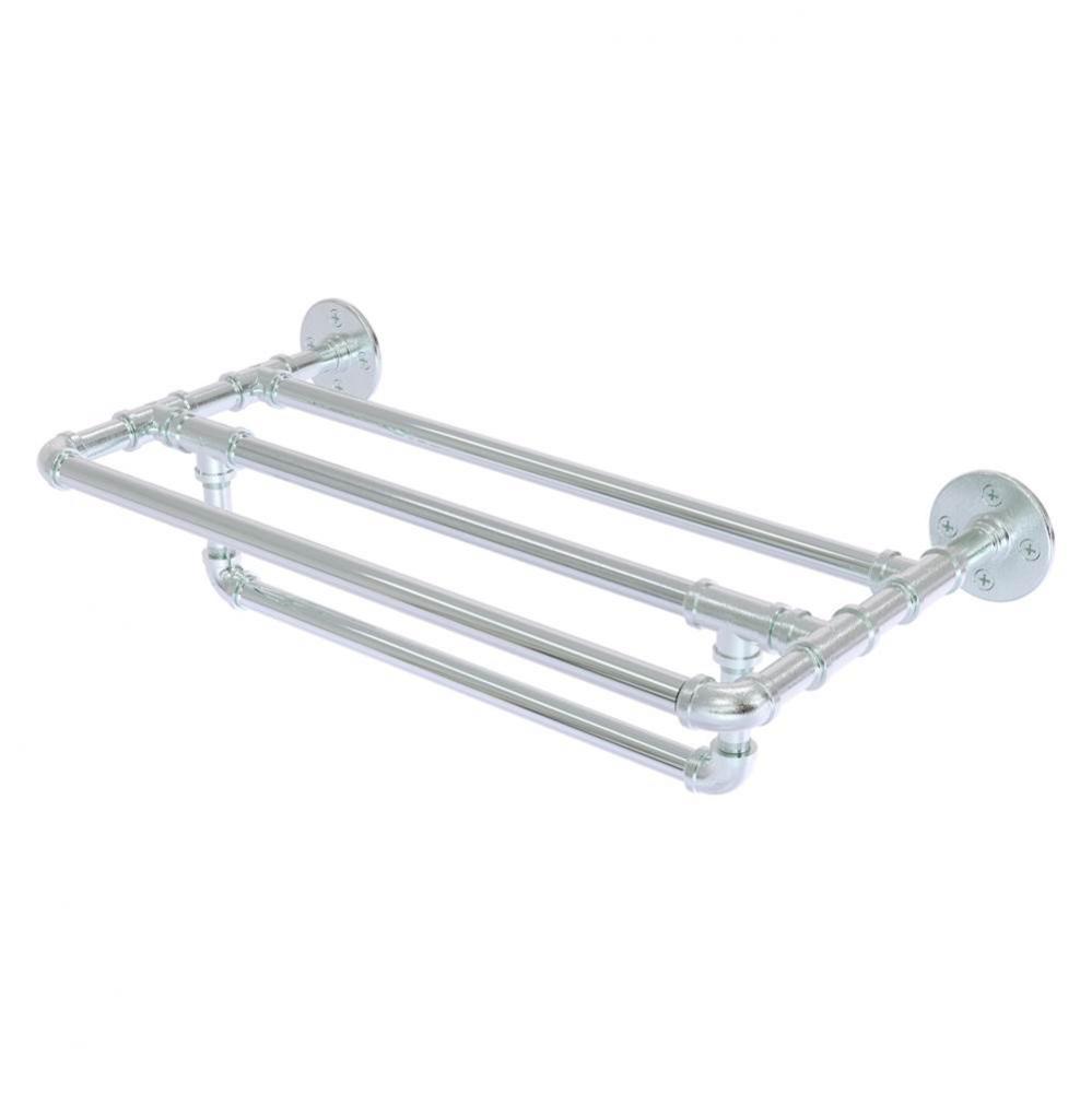 Pipeline Collection 18 Inch Wall Mounted Towel Shelf with Towel Bar - Polished Chrome