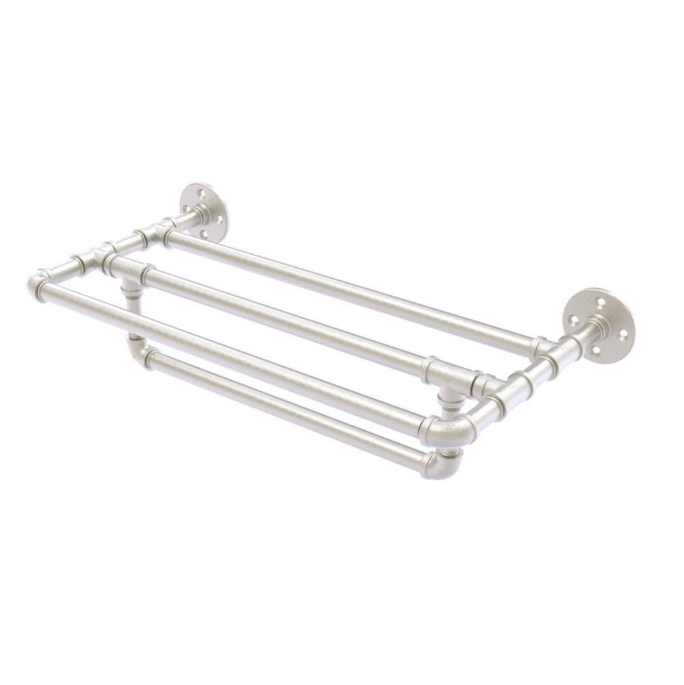 Pipeline Collection 36 Inch Wall Mounted Towel Shelf with Towel Bar
