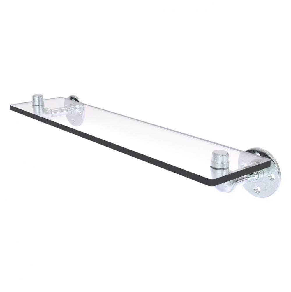 Pipeline Collection 22 Inch Glass Shelf - Polished Chrome