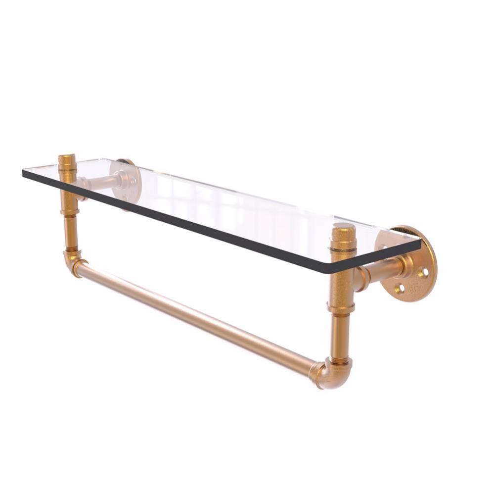 Pipeline Collection 22 Inch Glass Shelf with Towel Bar