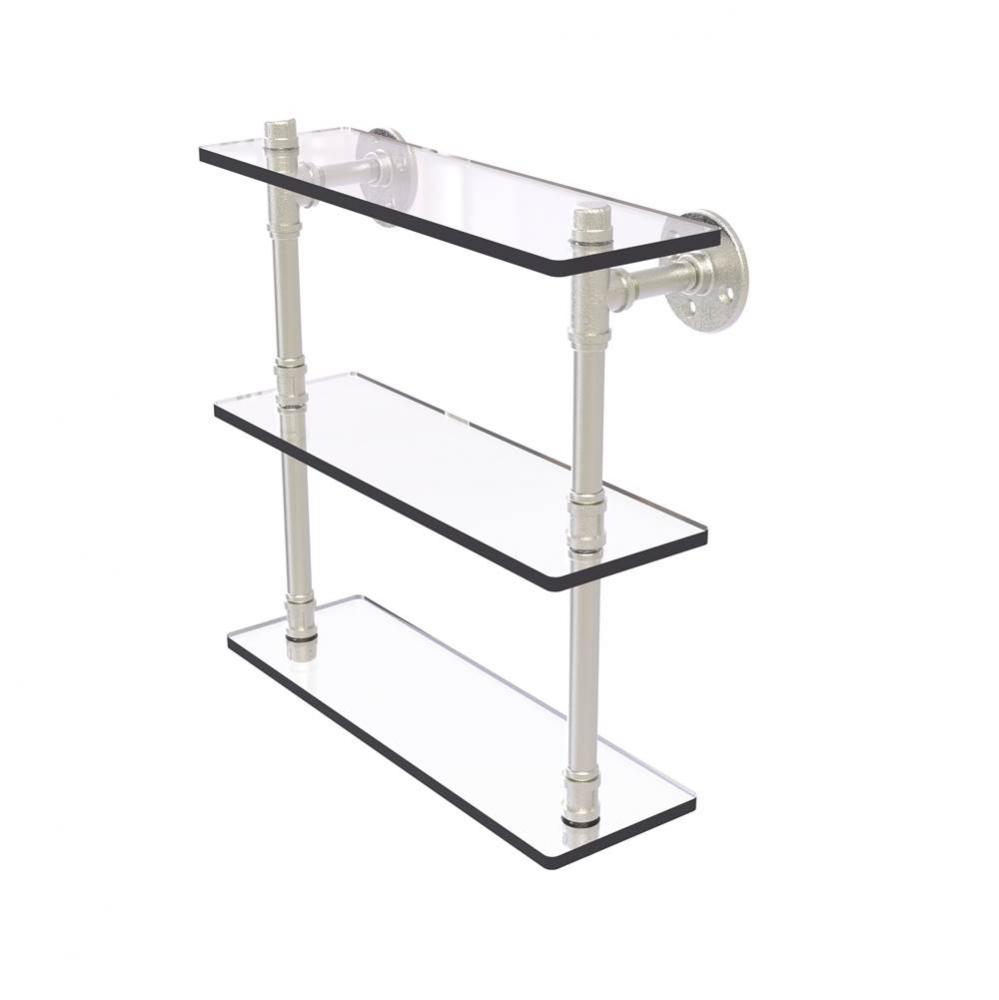 Pipeline Collection 16 Inch Triple Glass Shelf