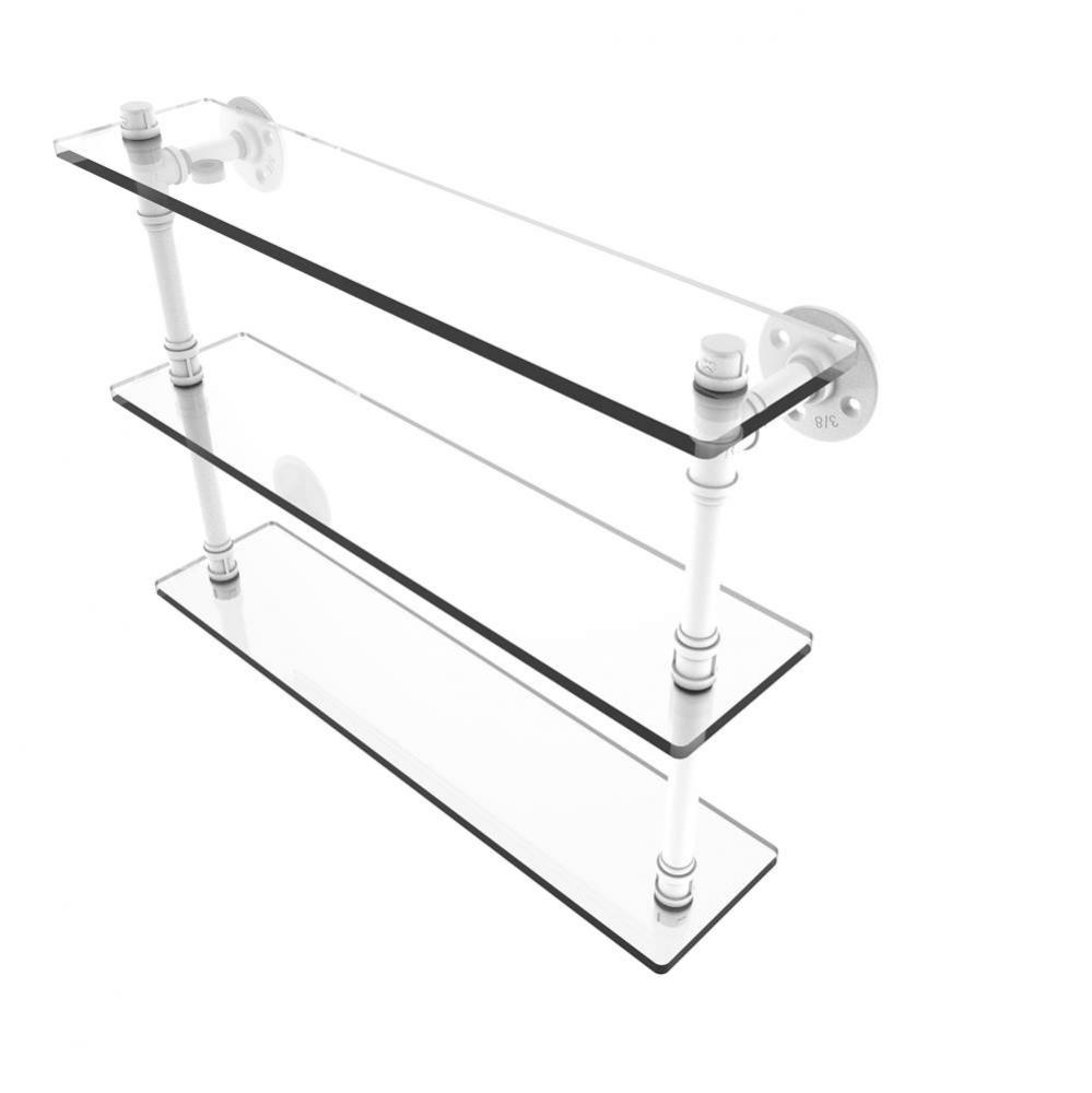 Pipeline Collection 22 Inch Triple Glass Shelf