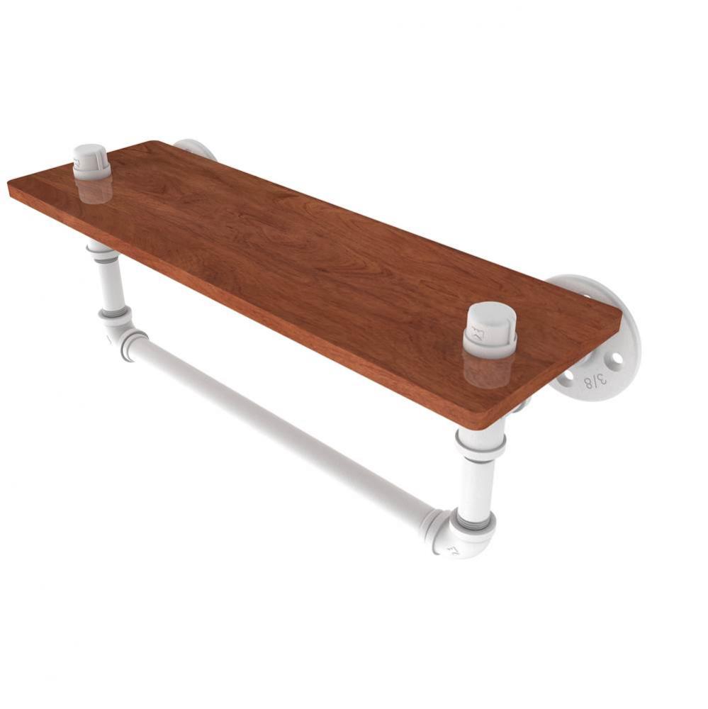 Pipeline Collection 16 Inch Ironwood Shelf with Towel Bar