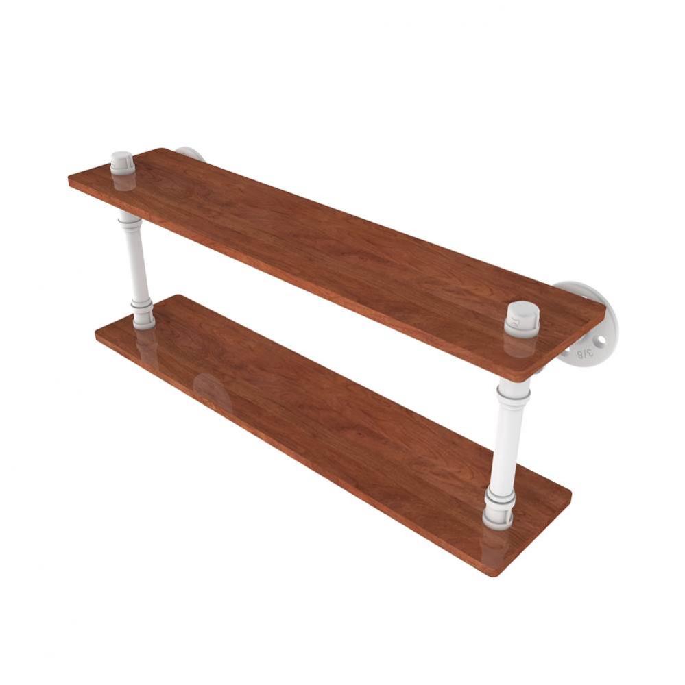 Pipeline Collection 22 Inch Ironwood Double Shelf