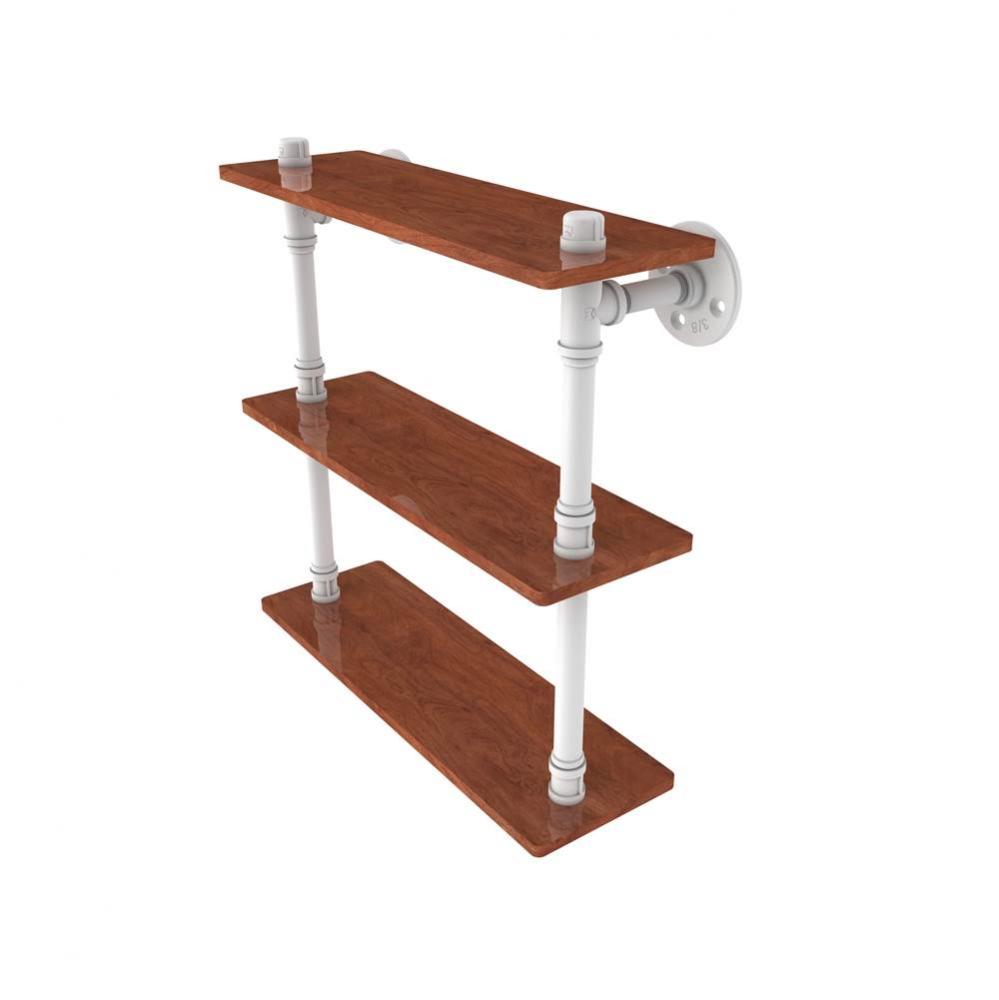 Pipeline Collection 16 Inch Ironwood Triple Shelf