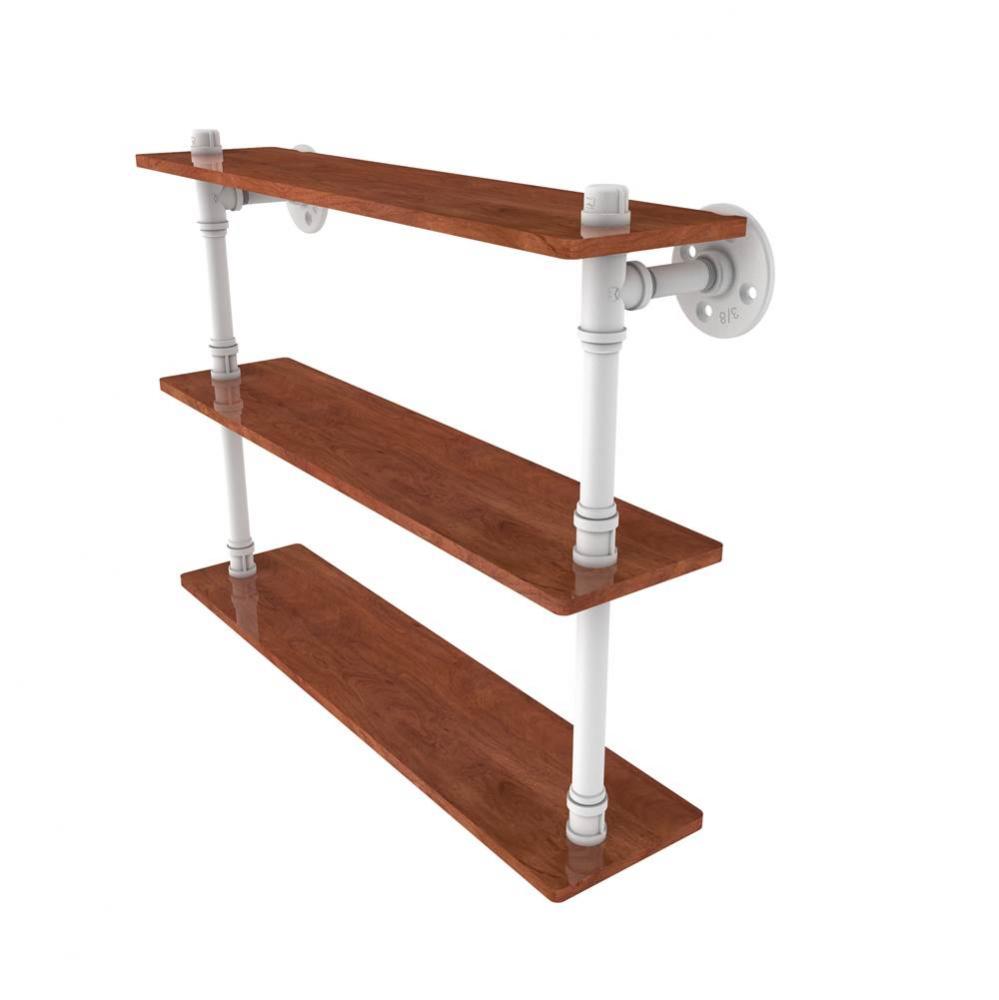 Pipeline Collection 22 Inch Ironwood Triple Shelf