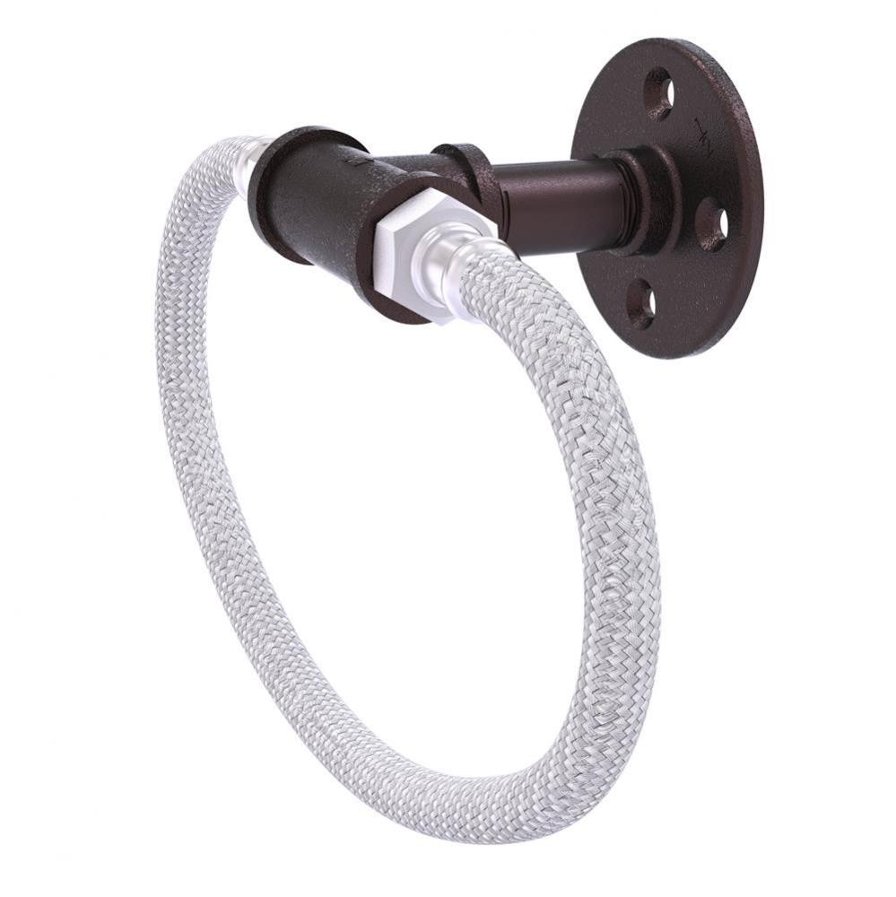 Pipeline Collection Towel Ring with Stainless Steel Braided Ring