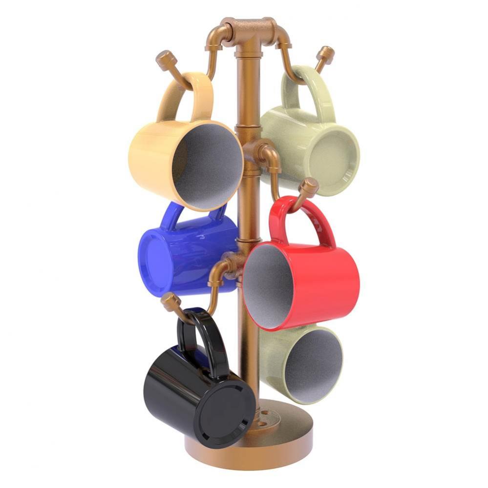 Pipeline Collection Countertop 6 Coffee Mug Holder - Brushed Bronze