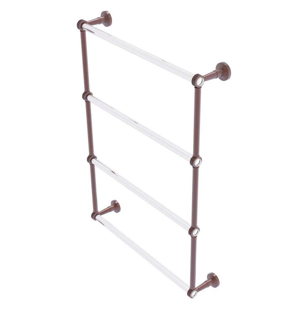 Pacific Beach Collection 4 Tier 24 Inch Ladder Towel Bar with Dotted Accents - Antique Copper