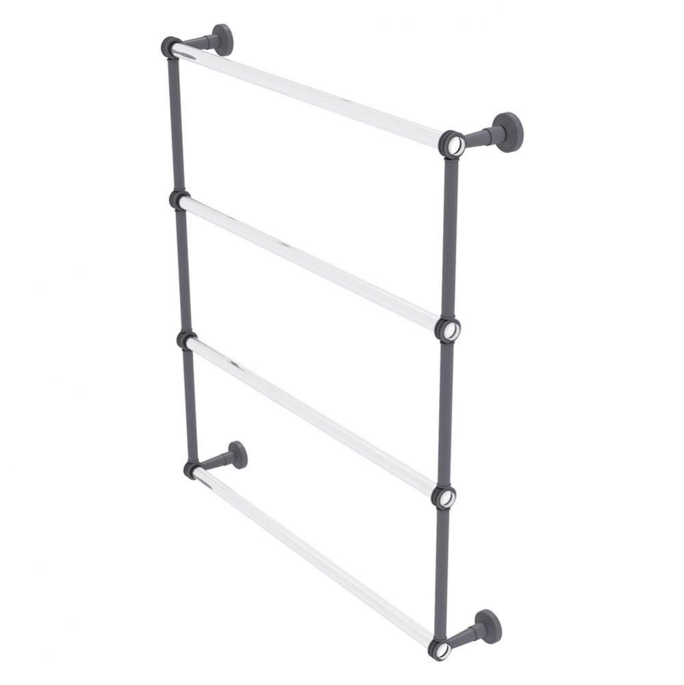 Pacific Beach Collection 4 Tier 30 Inch Ladder Towel Bar with Dotted Accents - Matte Gray