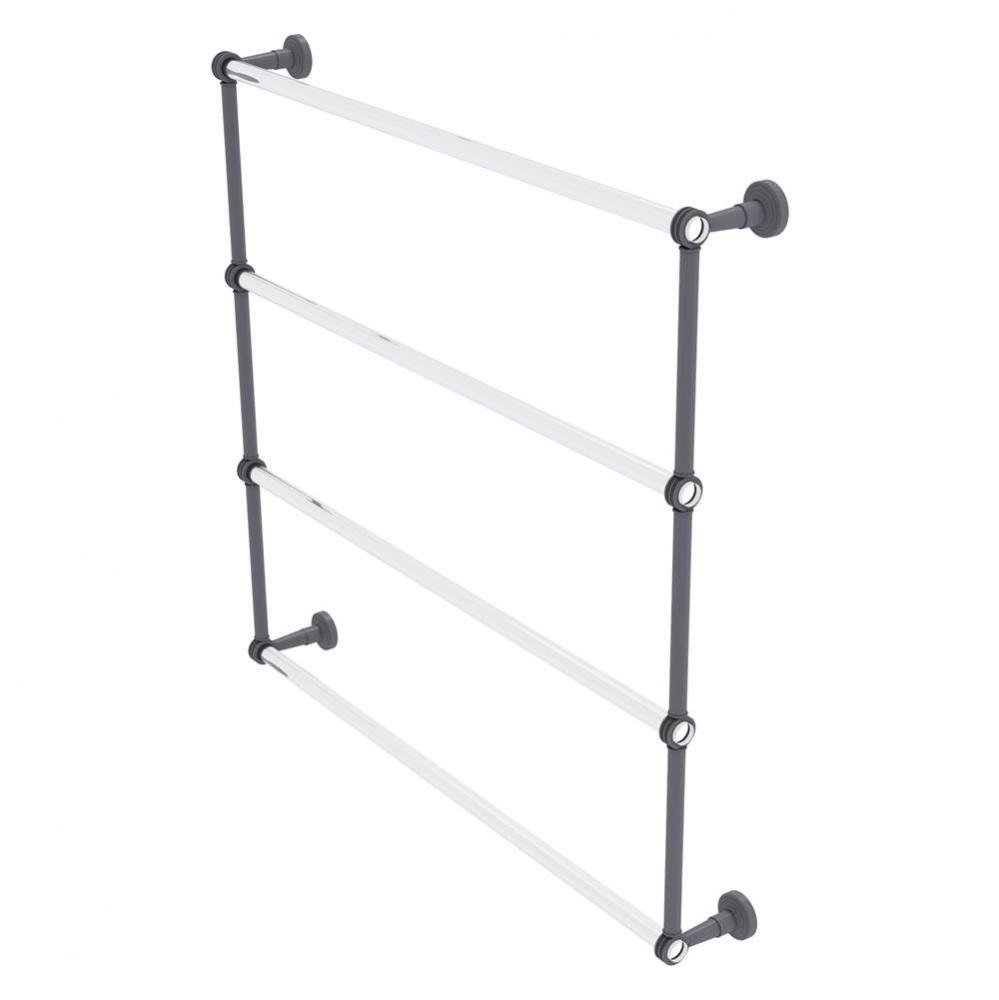 Pacific Beach Collection 4 Tier 36 Inch Ladder Towel Bar with Dotted Accents - Matte Gray