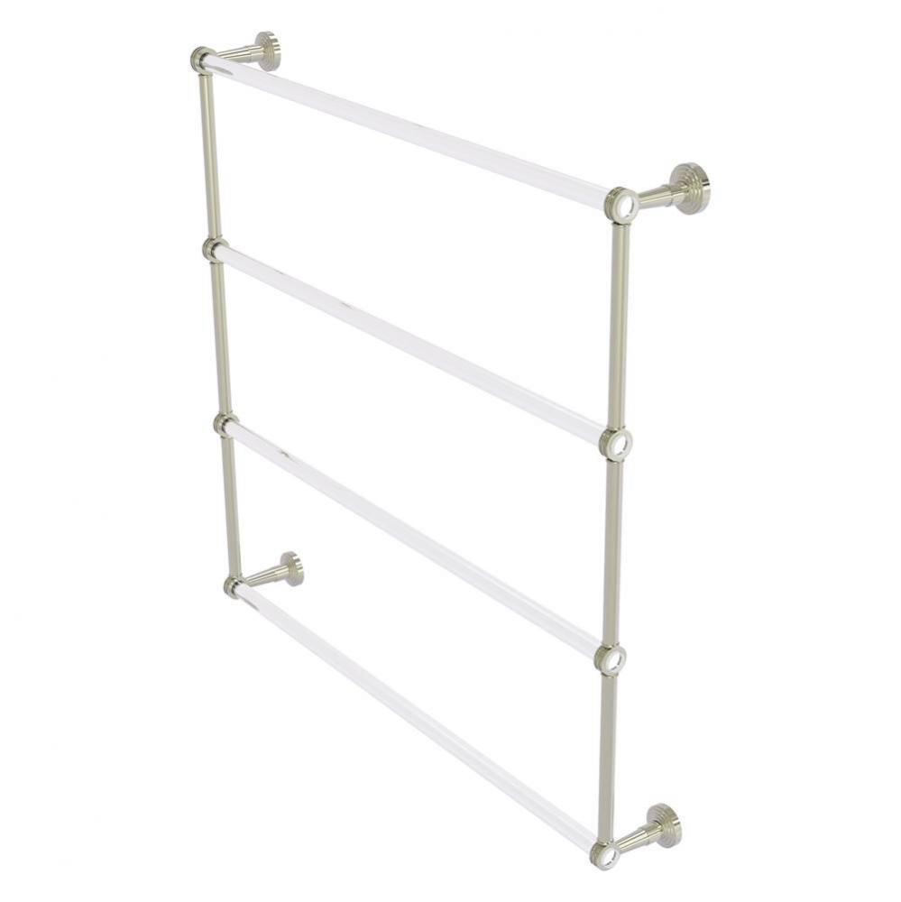 Pacific Beach Collection 4 Tier 36 Inch Ladder Towel Bar with Dotted Accents - Polished Nickel